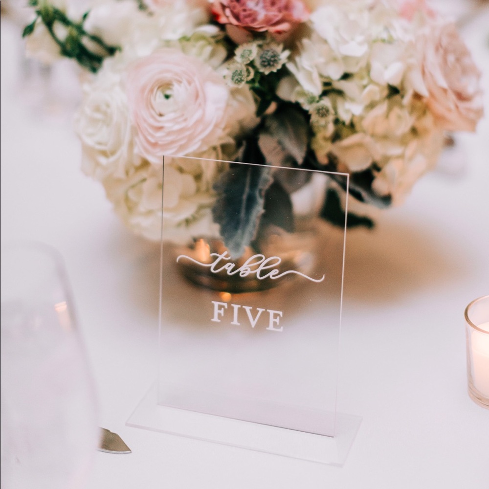 Acrylic table numbers 1-15